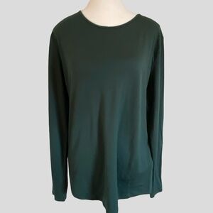 Segments Womens Dk.Green Merino Wool Crew Neck Winter Base Layer Top- Sz-L